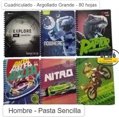 Cuaderno Cuadriculado Argollado Grande Hombre Pasta Sencilla