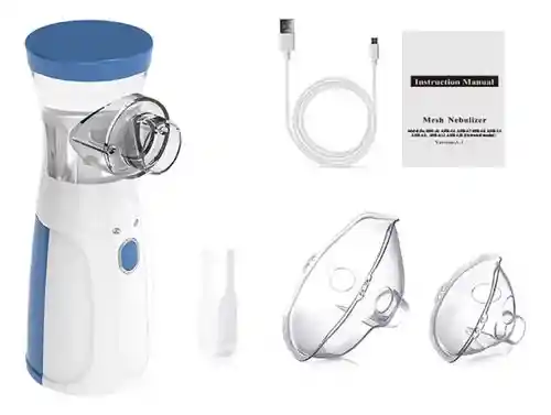 Nebulizador Portatil Recargable + 2 Mascaras Adulto Y Niño