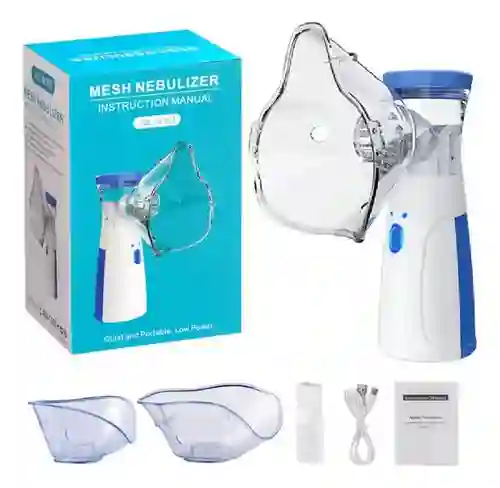 Nebulizador Portatil Recargable + 2 Mascaras Adulto Y Niño