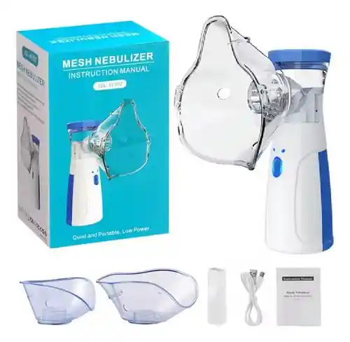 Nebulizador Portatil Recargable + 2 Mascaras Adulto Y Niño