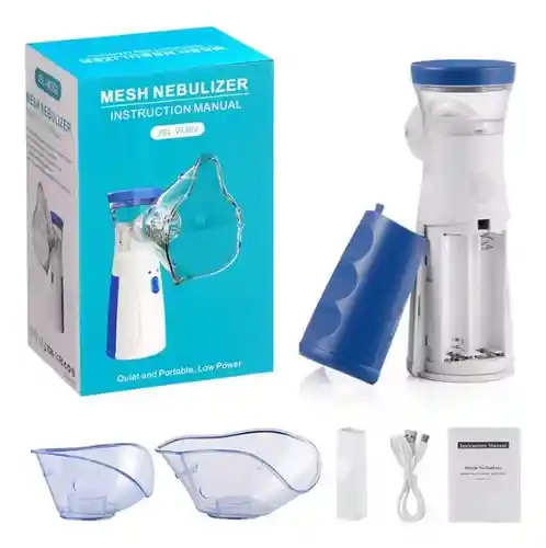 Nebulizador Portatil Recargable + 2 Mascaras Adulto Y Niño