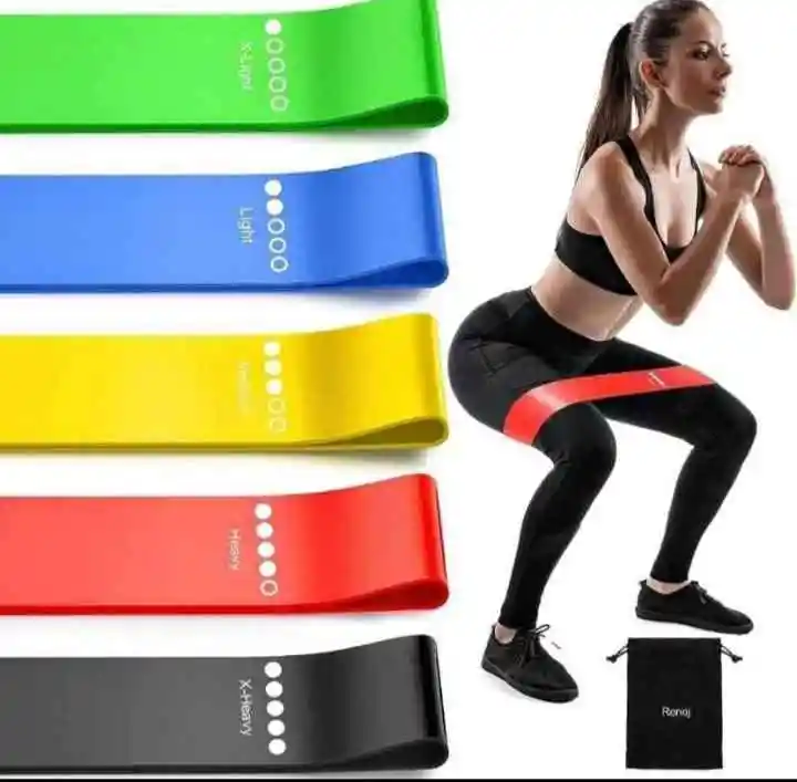 Kit Bandas Belt Elásticas Cerradas Ejercicio Resistentes X5