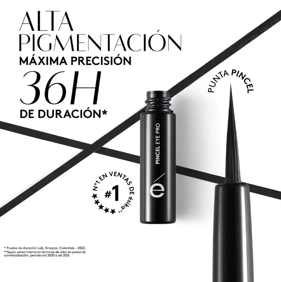 Delineador Líquido Negro Punta Pincel Eye Pro
