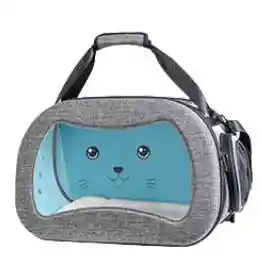 Bolso Gatito Plegable Tela Color Gris