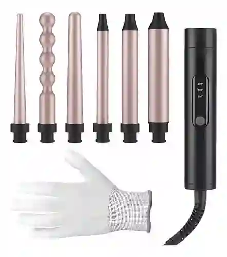 Pinza Rizador 5 En 1 Para Cabello Color Negro 110