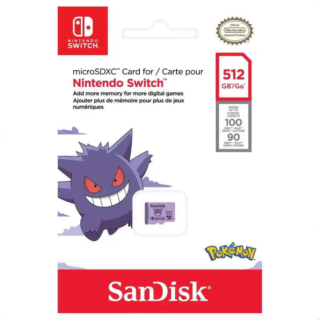 Tarjeta Micro Sdxc 512gb Sandisk / Nintendo Switch Pokémon