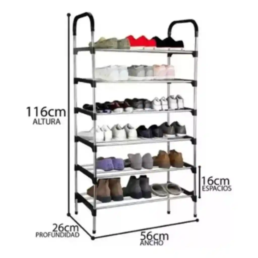 	 Organizador Zapatero Metálico 6 Niveles Shoe Rack