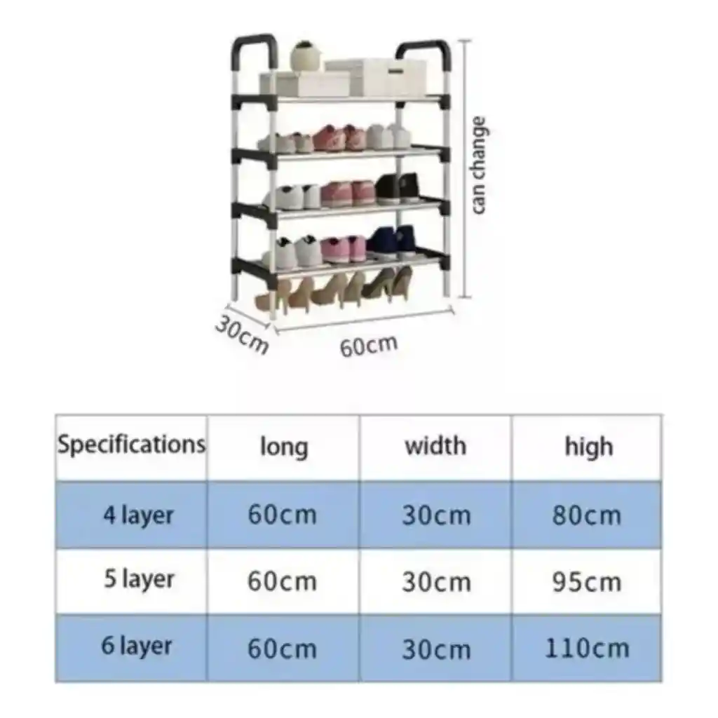 	 Organizador Zapatero Metálico 6 Niveles Shoe Rack