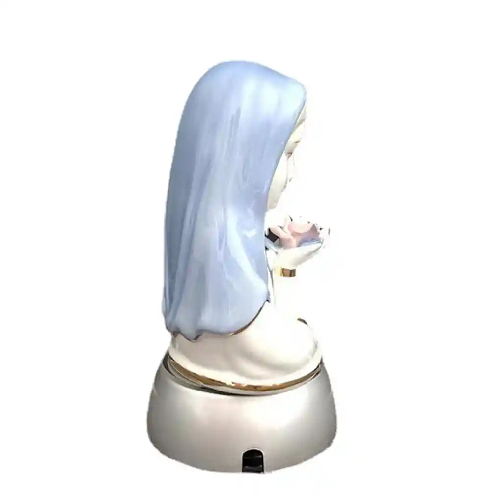 Virgen Rosa Mística Escultura María Linterna Luz De Noche Multicolor