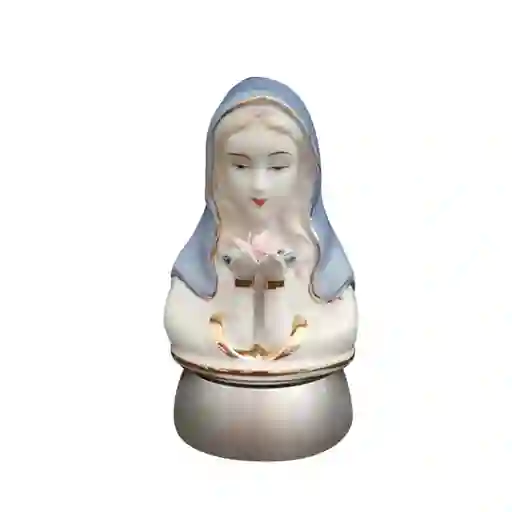 Virgen Rosa Mística Escultura María Linterna Luz De Noche Multicolor