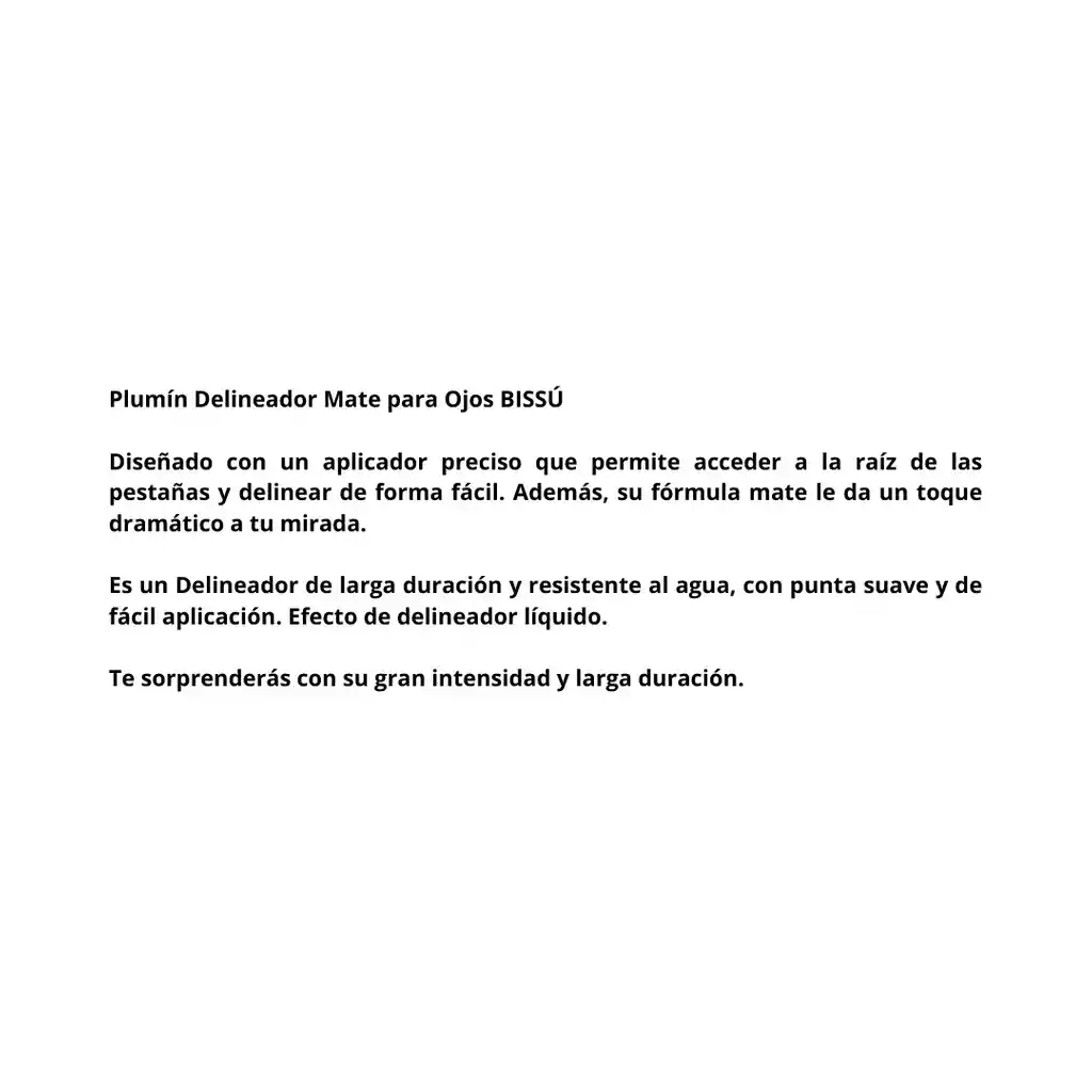 Plumín Delineador Mate Para Ojos Bissú