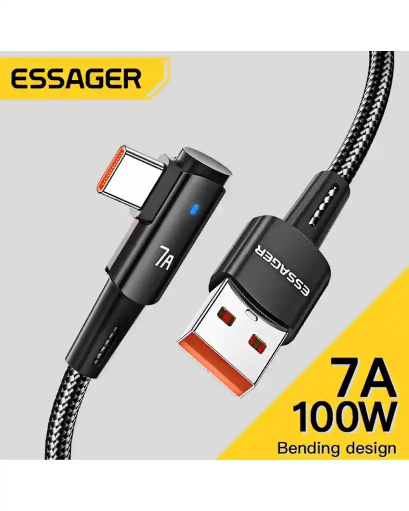 Cable Carga Rapida 100w De Nylon 2metros Usb Tipo C A Usb