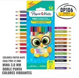 Lápices De Colores Doble Punta 12 Piezas Paper Mate