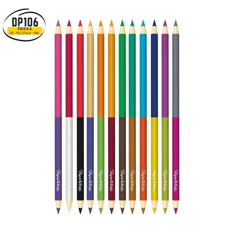 Lápices De Colores Doble Punta 12 Piezas Paper Mate