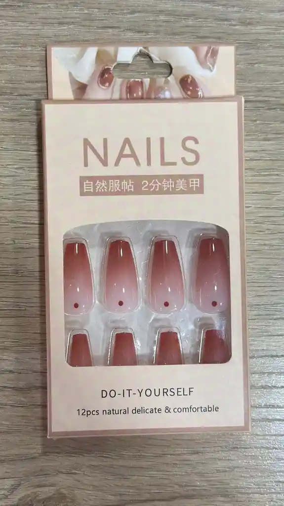 Uñas Postizas Profesionales Decoradas Medianas Gel Polish X12 Unds