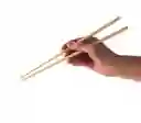 Palillos Chinos X10 Pares De Madera Reutilizables Lavables