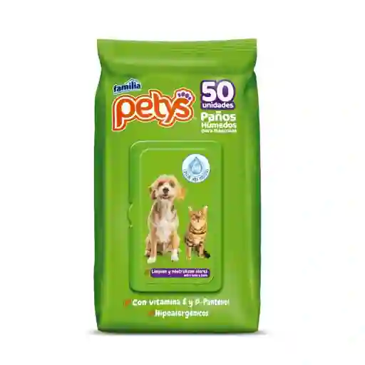 Pañitos Húmedos Petys X 50unid Con Tapa