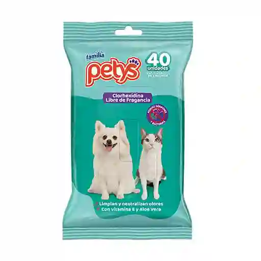 Pañitos Húmedos Petys Clorhexidina X 40unid