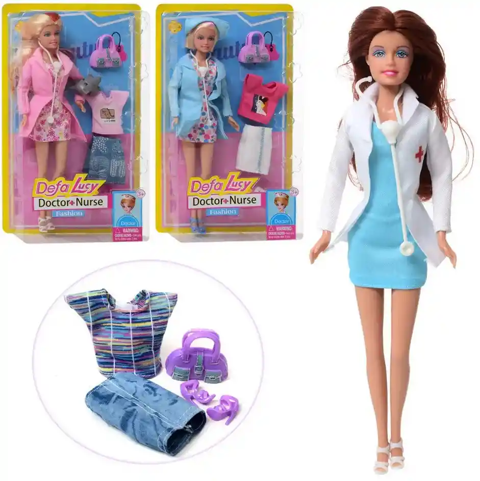 Muñeca Defa Lucy Doctora, Enfermera Con Vestido Y Accesorios