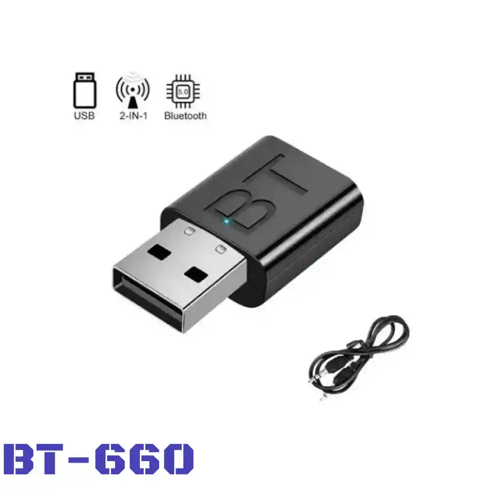 Receptor Bluetooth 5.0 Con Auxiliar De Audio Bt-660