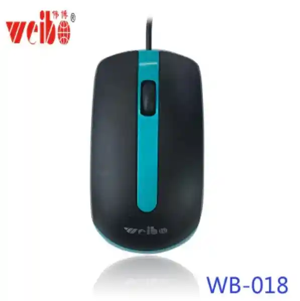 Mouse Weibo Wb-018 Alámbrico Usb 3d Óptico Alta Precisión, Ergonómico, Ambidiestro, Ideal Para Oficina, Estudio Y Hogar - Plug Play