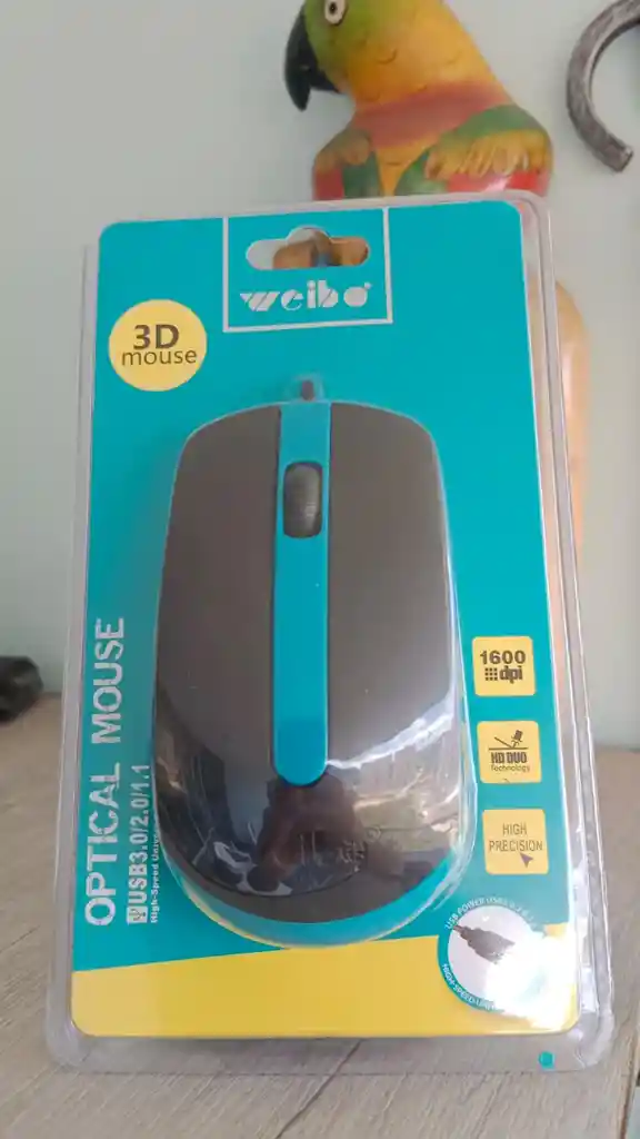 Mouse Weibo Wb-018 Alámbrico Usb 3d Óptico Alta Precisión, Ergonómico, Ambidiestro, Ideal Para Oficina, Estudio Y Hogar - Plug Play