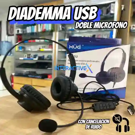 Diadema Biaural Con Doble Microfono Y Cancelación De Ruido/auricures/audífonos