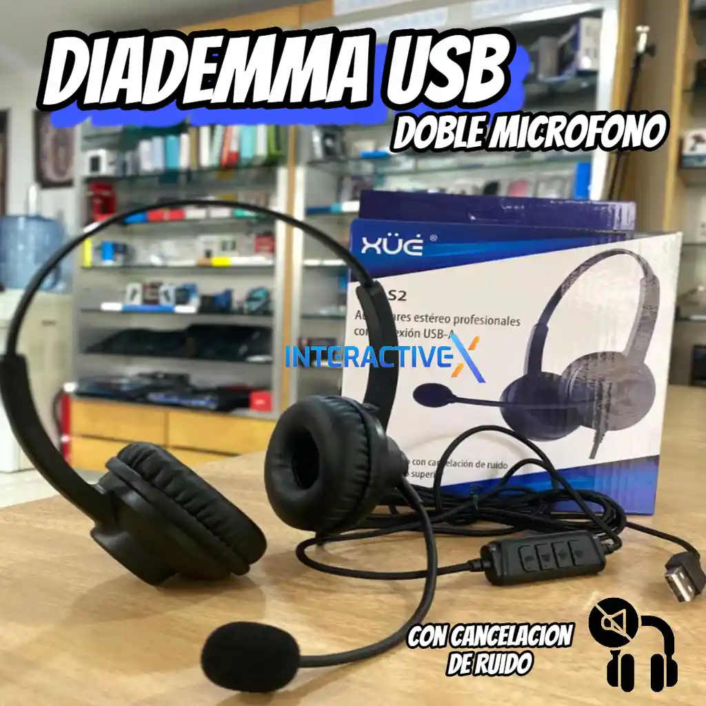 Diadema Biaural Con Doble Microfono Y Cancelación De Ruido/auricures/audífonos