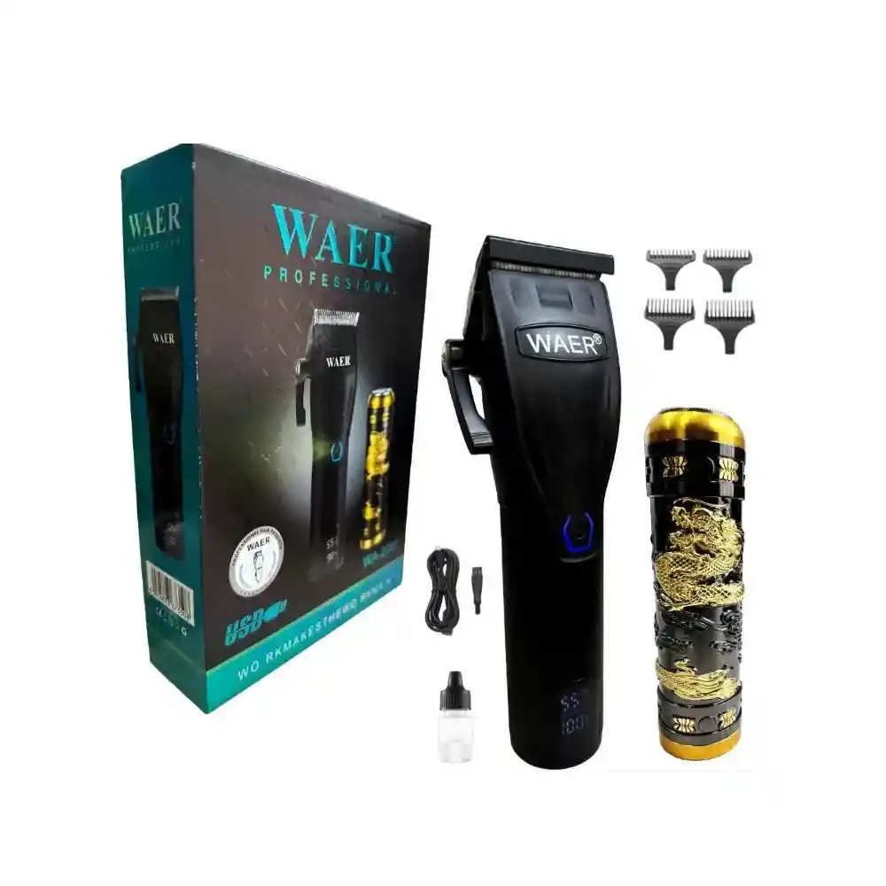 Combo Profesional Waer Wa-2051 Patillera + Afeitadora Inalámbrica
