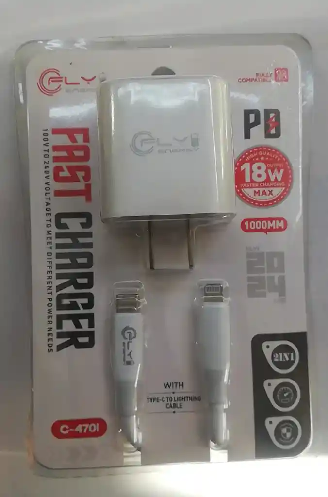 Cargador Lightning Pared 18w Fly C-470