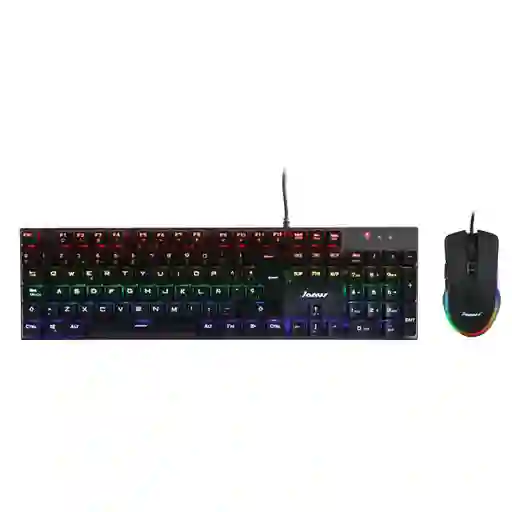 Combo Teclado+mouse Gamer Janus Alàmbrico Mecánico Retro Iluminado