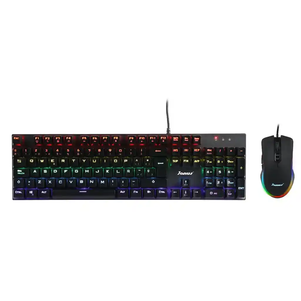Combo Teclado+mouse Gamer Janus Alàmbrico Mecánico Retro Iluminado
