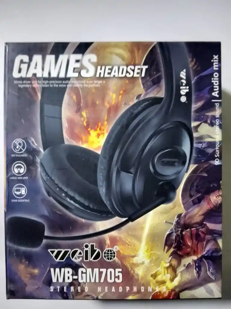 Diadema Gamer Weibo Wb-gm705 Con Micrófono – Sonido Estéreo