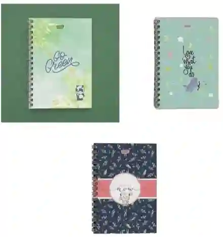 Cuaderno 7 Materias Grande Argollado/175hojas 350 Páginas/femenino