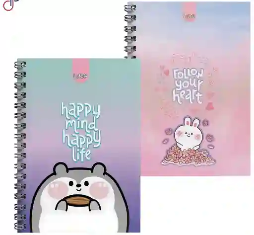 Cuaderno 7 Materia Argollado Grande/175hojas 350 Páginas/femenino