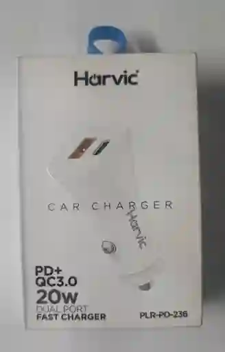 Cargador C Usb 20w Harvic Plr-dp-236 Doble Salida