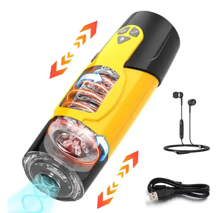 Masturbador Automatico Rotación 360° Usb Con Voz De Mujer Incluida - Poseidón Placer Máximo Hombres