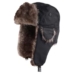 Gorro Ruso Ushanka Soviético Aviador Esquimal Estilo Piloto Negro
