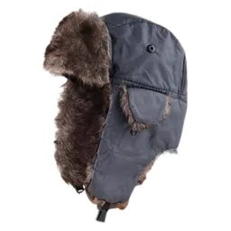 Gorro Ruso Ushanka Soviético Aviador Esquimal Estilo Piloto Gris