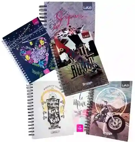 Cuaderno Argollado 5 Materias Pequeño 160 Hojas 320paginas Lukis