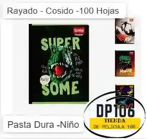 Cuaderno Rayado Cosido 100 Hojas Niño