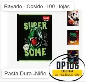 Cuaderno Rayado Cosido 100 Hojas Niño