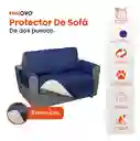 Protector De Sofá 2 Puestos Doble Faz Semi Impermeable Azul