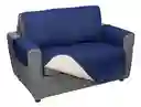 Protector De Sofá 2 Puestos Doble Faz Semi Impermeable Azul