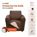 Protector Sofá 1 Puesto Café Con Beige Semi Impermeable
