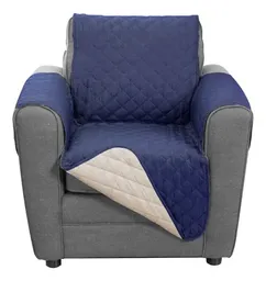 Protector Sofá 1 Puesto Azul Con Beige Semi Impermeable