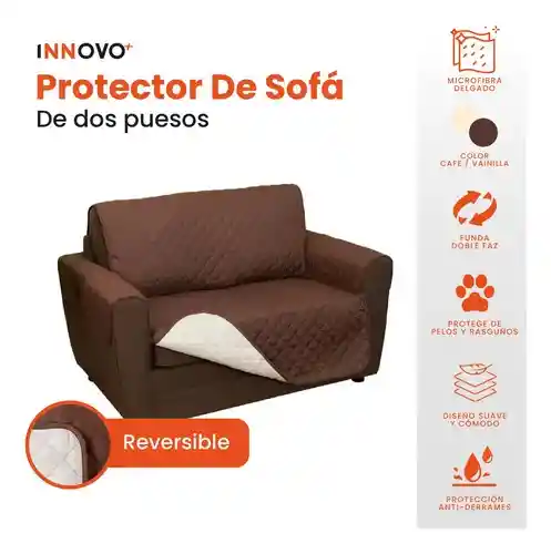 Protector De Sofá 2 Puestos Doble Faz Semi Impermeable