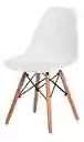 Kit De 4 Sillas De Mesa Charles Eames Eiffel De Madera Con Estructura De Comedor, Color Blanco