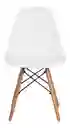 Kit De 4 Sillas De Mesa Charles Eames Eiffel De Madera Con Estructura De Comedor, Color Blanco