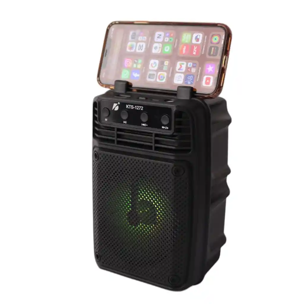 Parlante Portatil Con Luces Y Soporte Para Celular